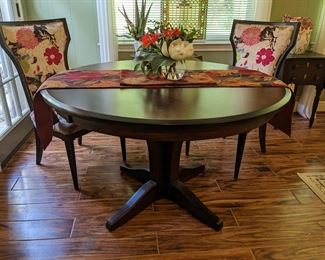 TEAK TABLE &  2 CHAIRS