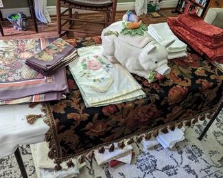 FITZ & FLOYD PIG TUREEN...TABLECLOTHS & NAPKINS