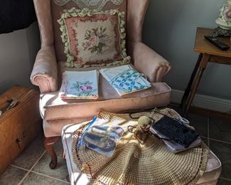 VINTAGE DOLL, PURSES, PILLOW & PILLOW CASES