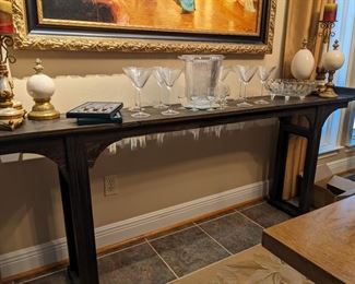 VERY LONG SOFA TABLE IN WASHED EBONY BY DESIGNS INTERNATIONAL