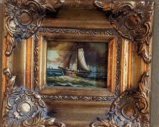 MINIATURE ORIGINAL OIL on BOARD PAINTING