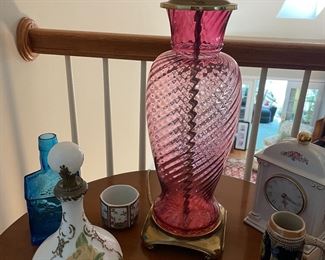 Cranberry Glass table lamp