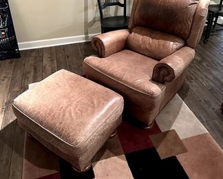 Leather Chair w/ Ottoman 