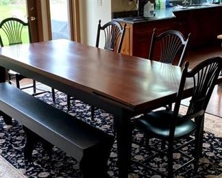 Kitchen Refrectory Dining Table w/ 8 Chairs and Bench BUY IT NOW   $1,800.00   8' Long, 41" W 