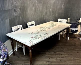 Painted Farm Table w/ Chairs 
