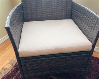 Close up of chair. Chairs measure 23w x 20d x 32.5h