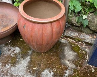 $80 Large, glazed pot. 19" dia. x 28.5"h