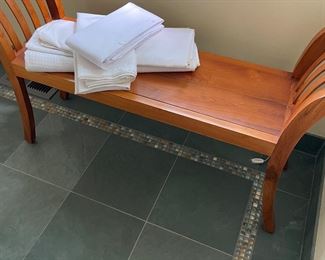 $70 Spa bench 40w x 12d x 17h at the seat, 24.5h at the ends