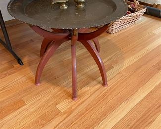 $120 Vintage tray table.24" dia. x 18"h 
