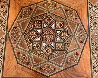 Close up of the inlaid detail