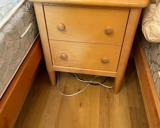 One of three pieces of Ragazzi bedroom furniture sold as a set. Maple Bedside table 21w x 18.5d x 25h (set $580)