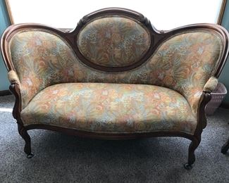 Victorian Medallion Back Parlor Sofa. Excellent condition.