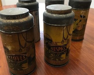 Love these art deco spice cans - rare