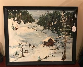 Winter Scene - Acrylic  signed