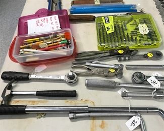 Misc Hand tools, ratchets, sockets, hammers bits, wrenchs