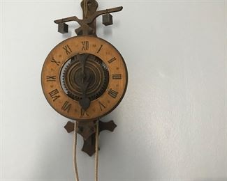 German Clock with weights and rope