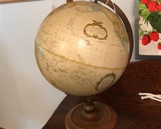 World Globe on Stand - vintage 12"