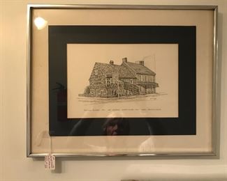 Plough Tavern 1741 Gater House Pencil Drawing
