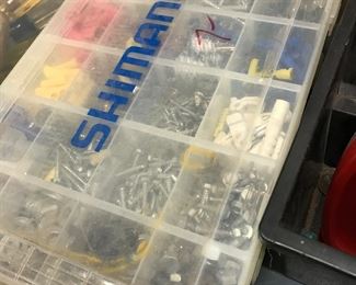 Small parts box for screws, nails, disks etc