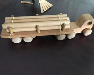 Handmade Wood Toy Log Truck