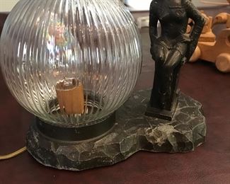 Lamp w Lady figurine