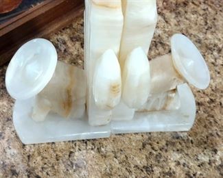 Marble Cactus bookends
