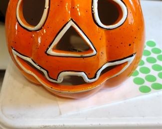 light up ceramic pumpkins 2 large one small 