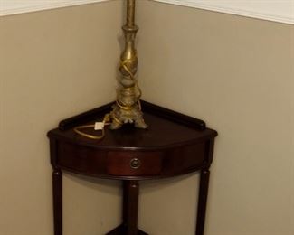 corner table and lamp 