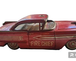 Tin Litho Fire Chief car