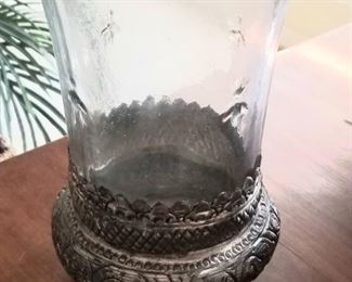 Stunning silver and glass vessel