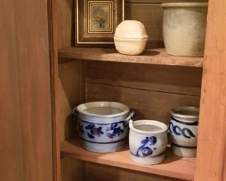 Lots of salt glaze crocks and pottery