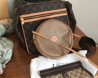 LV and Gucci bags