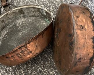 Old copper pots 