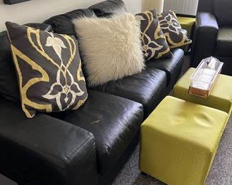 Three set leather sofa great condition.
