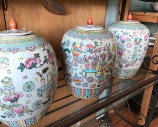 Large lidded jars