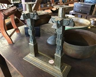 Lot of brass candlesticks…all shapes and sizes