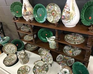 Majolica, hanging shelf and wait for it…more china🤪