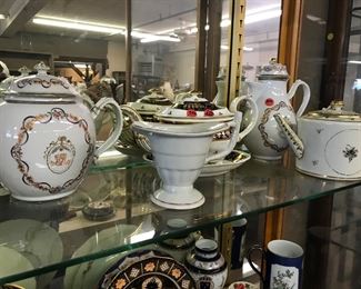Teapots, coffee pots…very fine china 