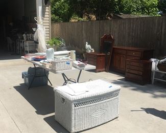 Large Vintage Wicker Trunk