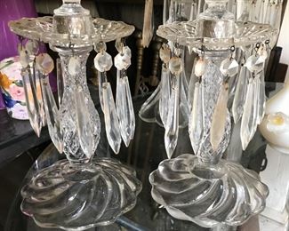 Pair of luster candlesticks