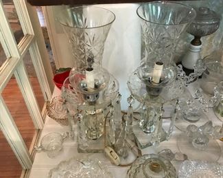 Pair antique buffet lamps