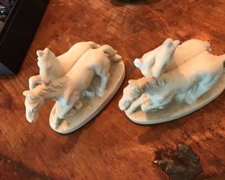 Pair chalk horses...some damage