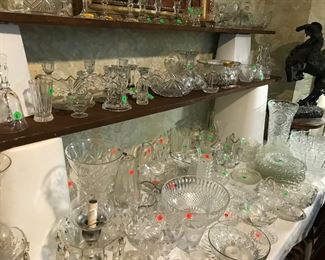 Lots of crystal and glassware
