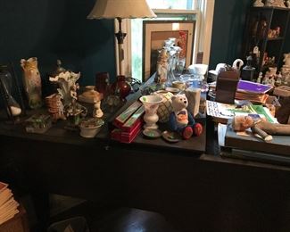 The top of the baby grand is full