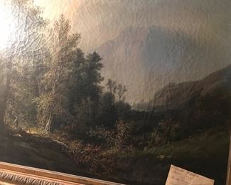 Large antique mountain landscape