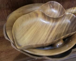 One of the many pieces of mid-century teak serving pieces