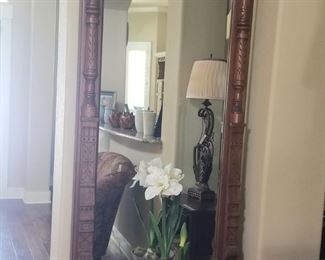 Antique Entry mirror with marble bench