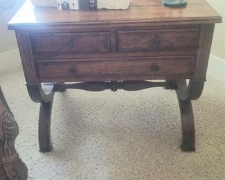 Very unique barrel side table, two available 