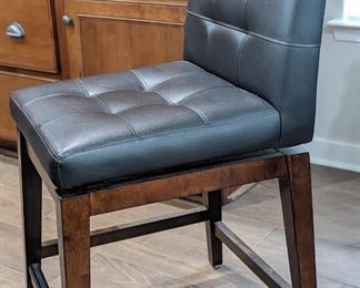 Leather and wood swivel bar stools. Set of two. All furniture and wall art will be on pre-sale online only starting Wednesday June 21. 
Text or email for pricing, purchasing, or with any questions. 
Text 615-854-8535 
Email nashville@entrustedestatesales.com 