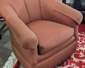 Upholstered swivel armchair rocker. 
All furniture and wall art will be on pre-sale online only starting Wednesday June 21. 
Text or email for pricing, purchasing, or with any questions. 
Text 615-854-8535 
Email nashville@entrustedestatesales.com 